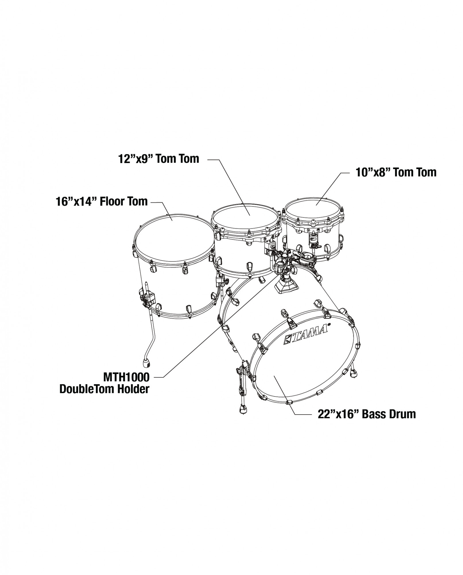 WBS42S-PBK Starclassic Lacquer Walnut/Birch Shell Kit 4 tlg. - Piano Black/Chrom Hardware