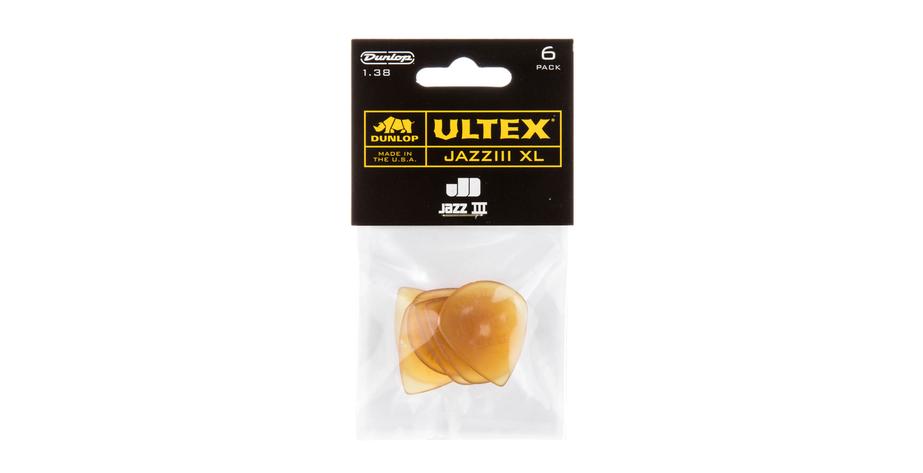 Ultex Jazz III XL Picks, Player's Pack, 6 pcs., amber, 1.38 mm