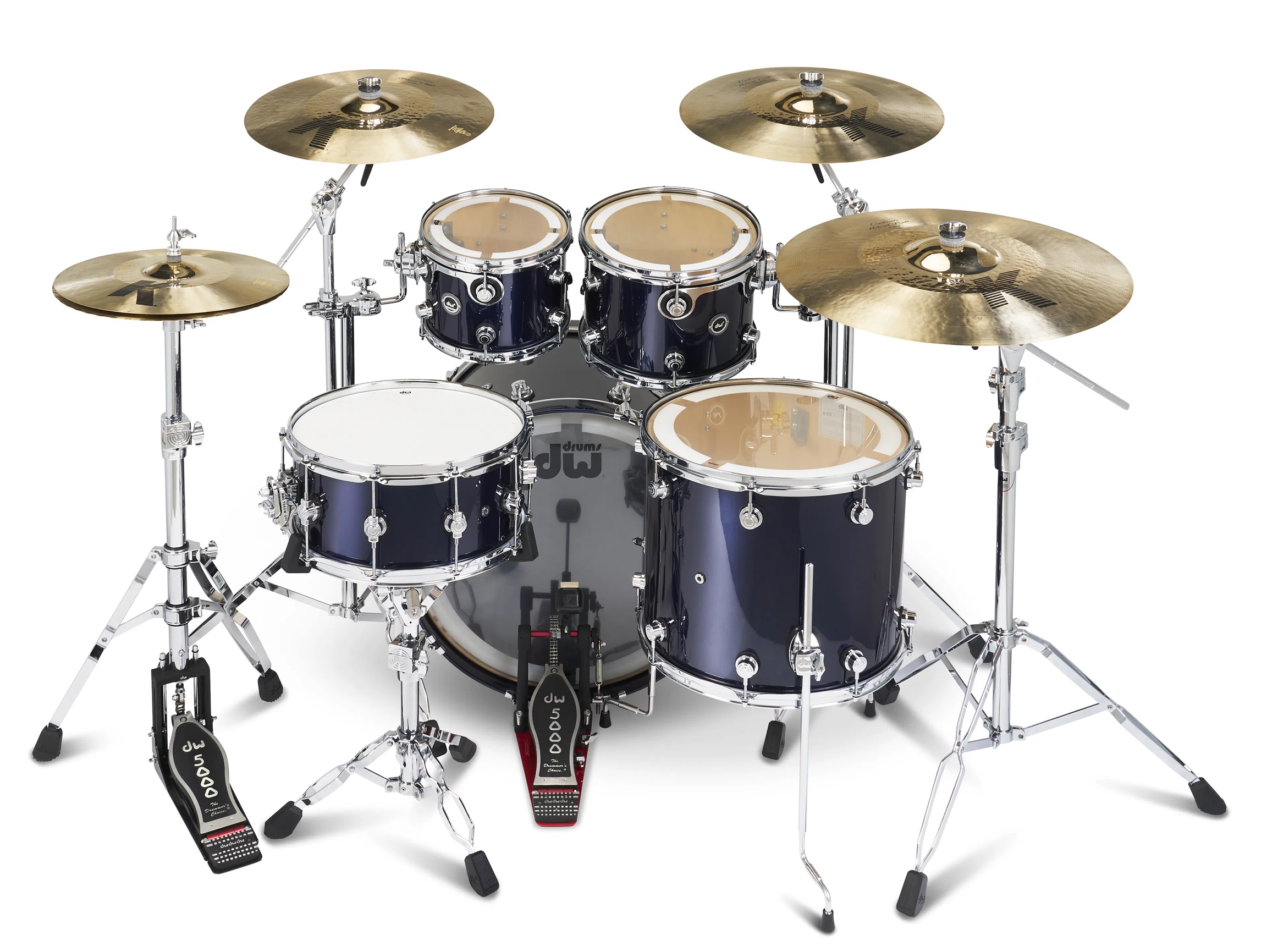 DWe 5-tlg Set/4-tlg Becken-Set/6-tlg Hardware Black Cherry Metallic / Midnight Blue Metallic