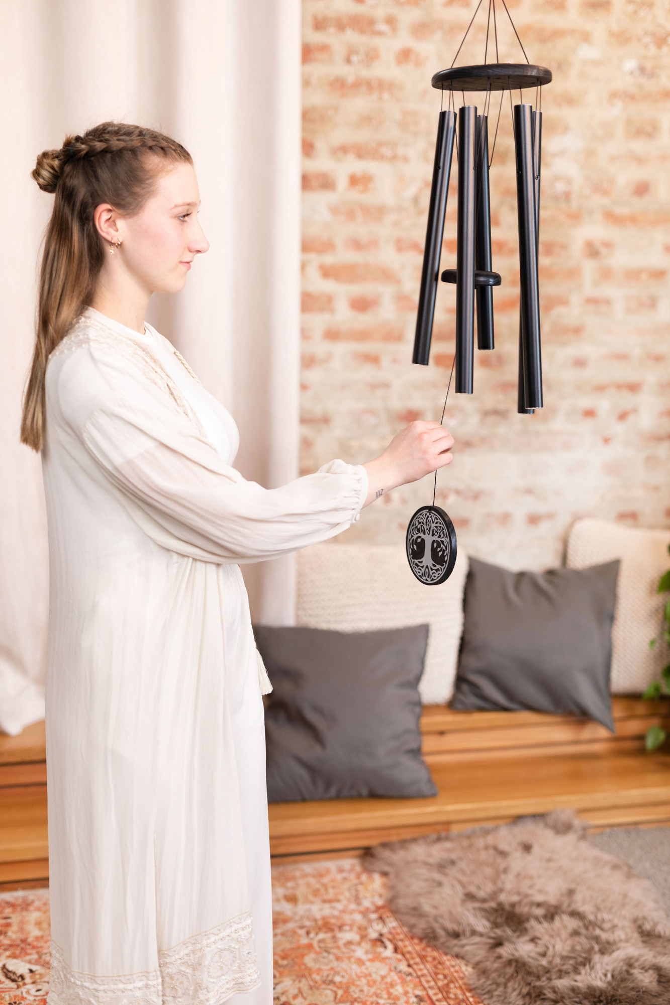 TOLMC36BK Sonic Energy Tree of Life Meditation Chime, 36" / 90 cm, 432 Hz, Schwarz