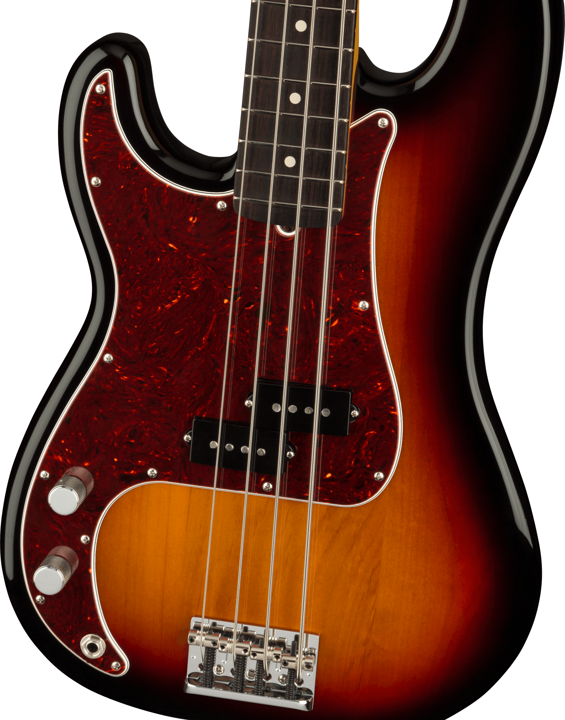 American Professional II Precision Bass Left-Hand Rosewood Fingerboard, 3-Color Sunburst