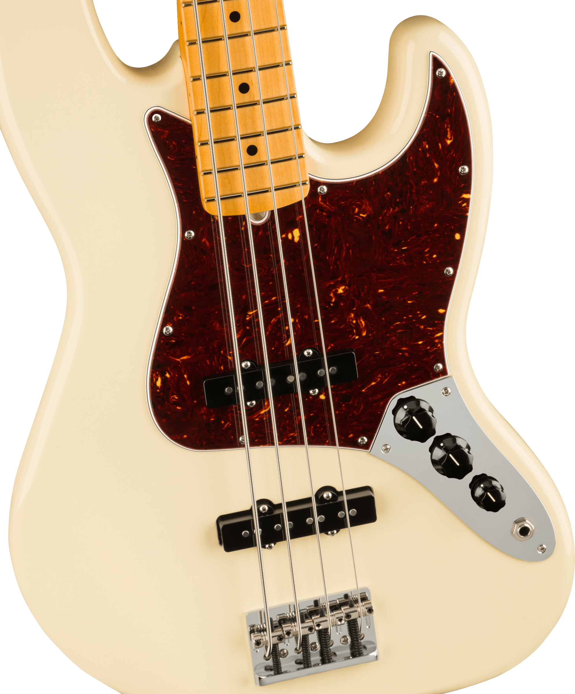 American Professional II Jazz Bass Maple Fingerboard, Olympic White