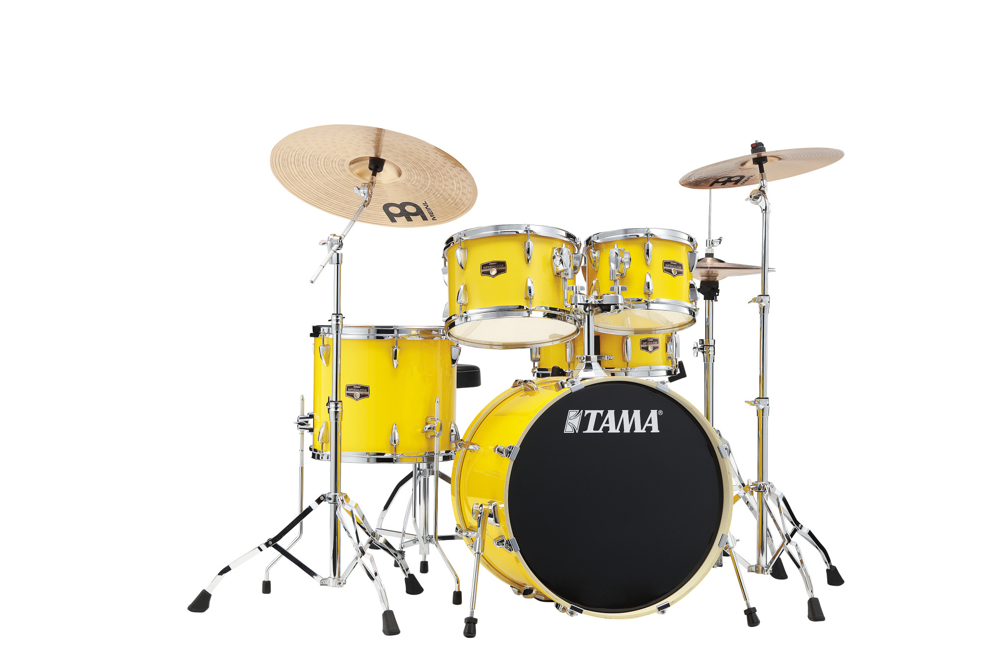 IP50H6W-ELY Imperialstar Drum Set 5 teilig - Electric Yellow/Chrom HW + MEINL Cymbals HCS Cymbal Kit