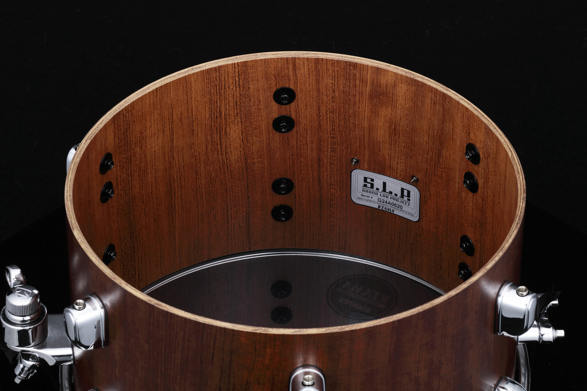 LBU127-SBG S.L.P. Mod Bubinga Snare 12" x 7" - Satin Bubinga/Chrom HW