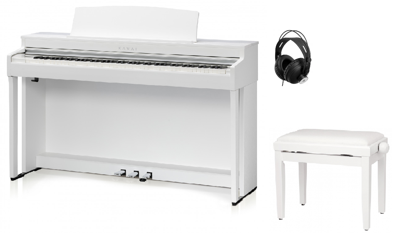 CN-301 W Set inkl. Klavierbank, Kopfhörer, Klavierschule Digitalpiano weiss matt