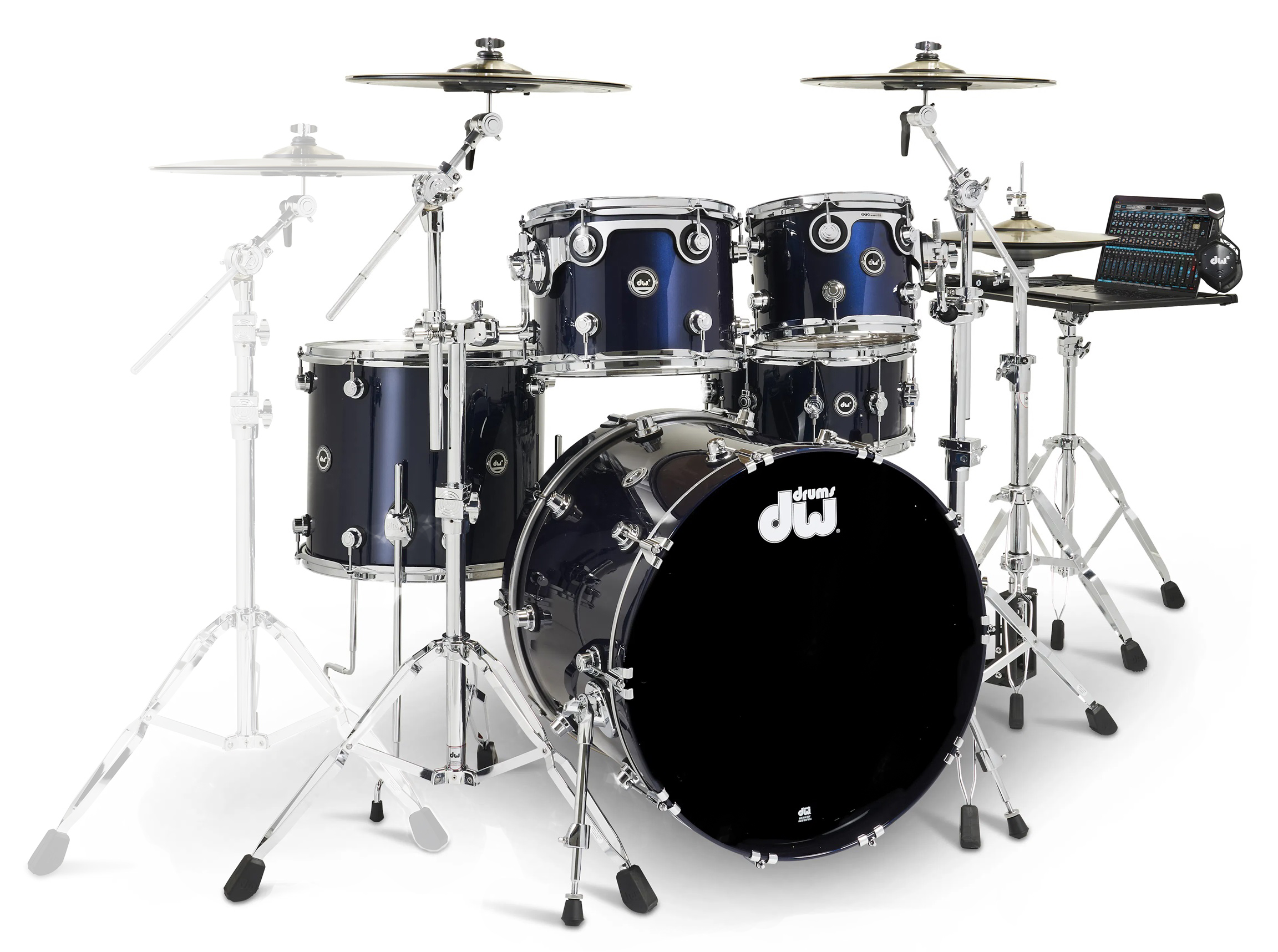 DWe 5-tlg Set/3-tlg Becken Set/5-tlg Hardware Black Cherry Metallic / Midnight Blue Metallic