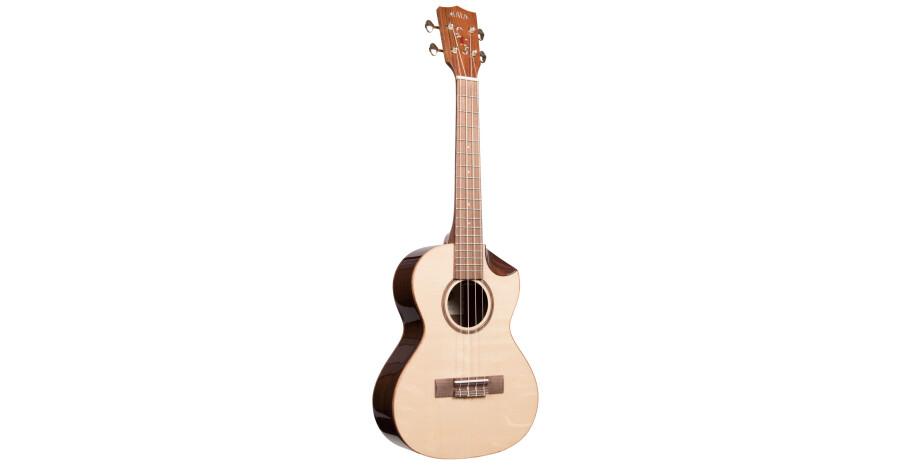 Solid Spruce Scallop Tenor Ukulele, with Scallop Cutaway with Case