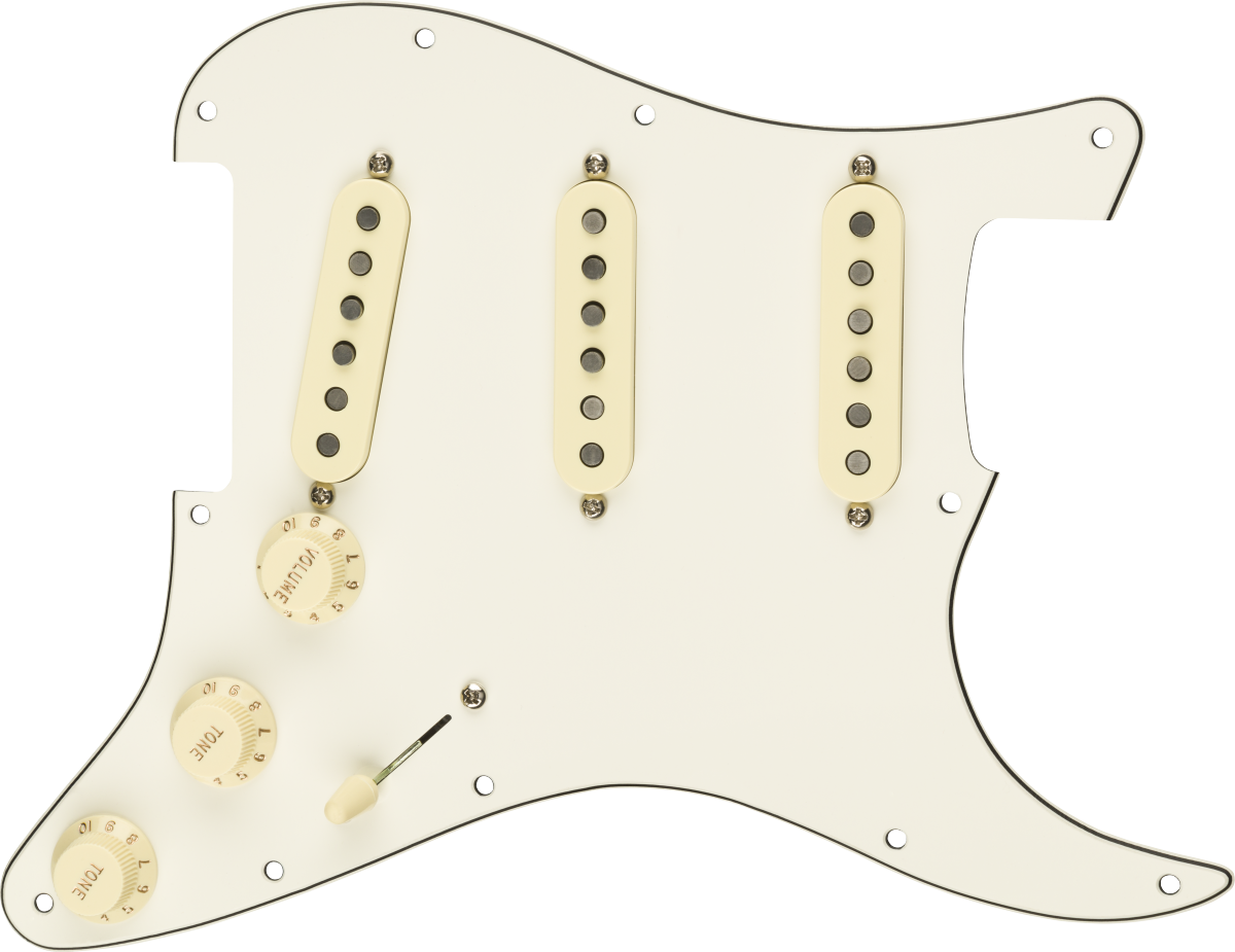 Pre-Wired Strat Pickguard, Custom Shop Texas Special Parchment