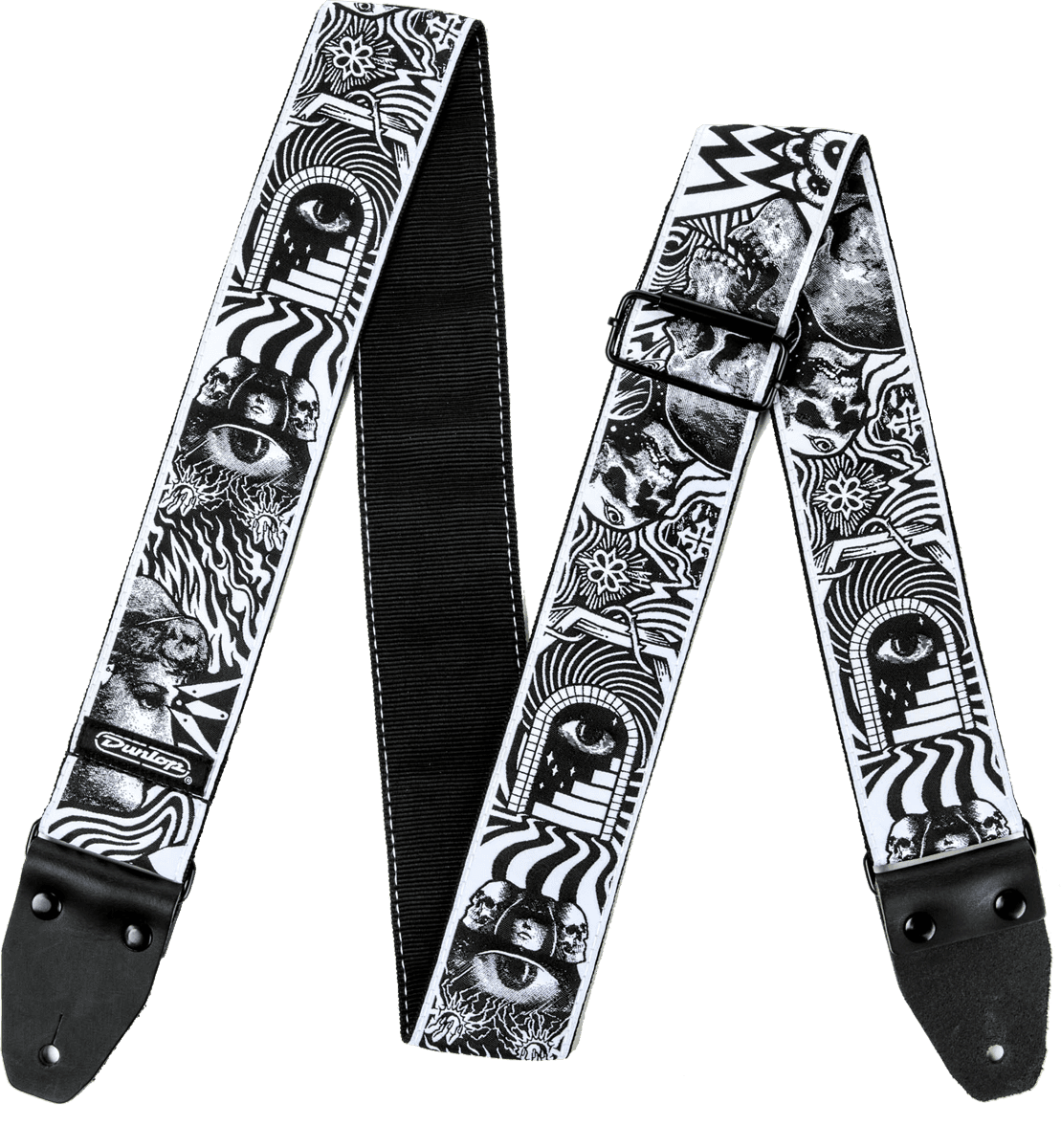 Gitarrengurt Jacquard ILOVEDUST Skulls - Black/White