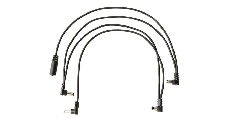 Flat Daisy Chain Cable Angled - 4 Outputs