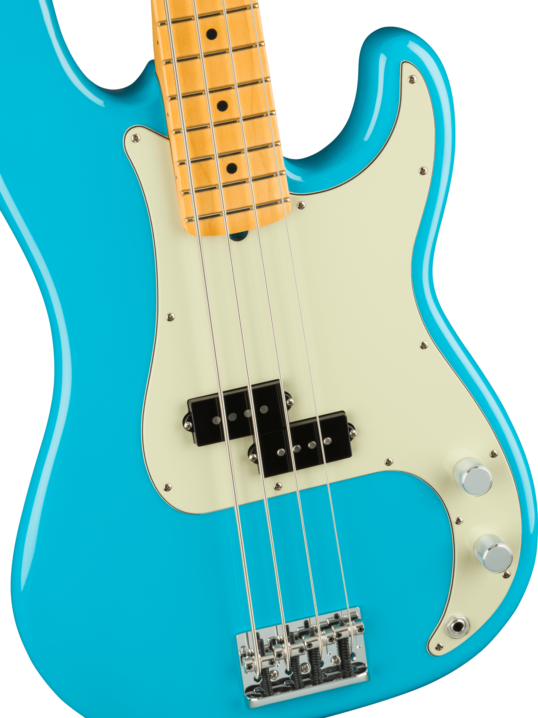 American Professional II Precision Bass Maple Fingerboard, Miami Blue