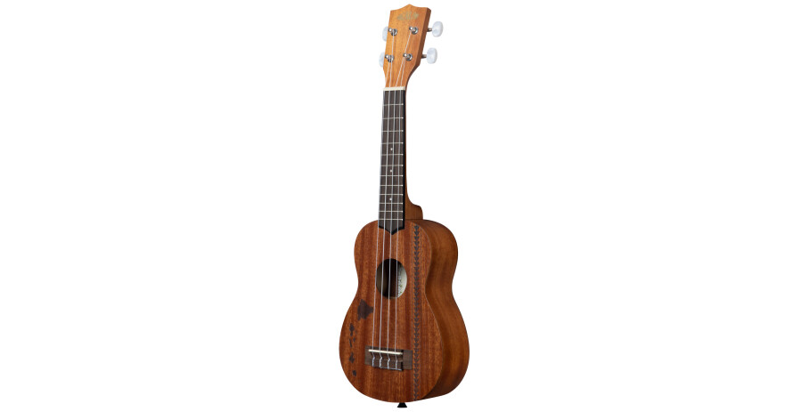 Satin Mahogany Soprano with Hawaiian Islands and Tattoo