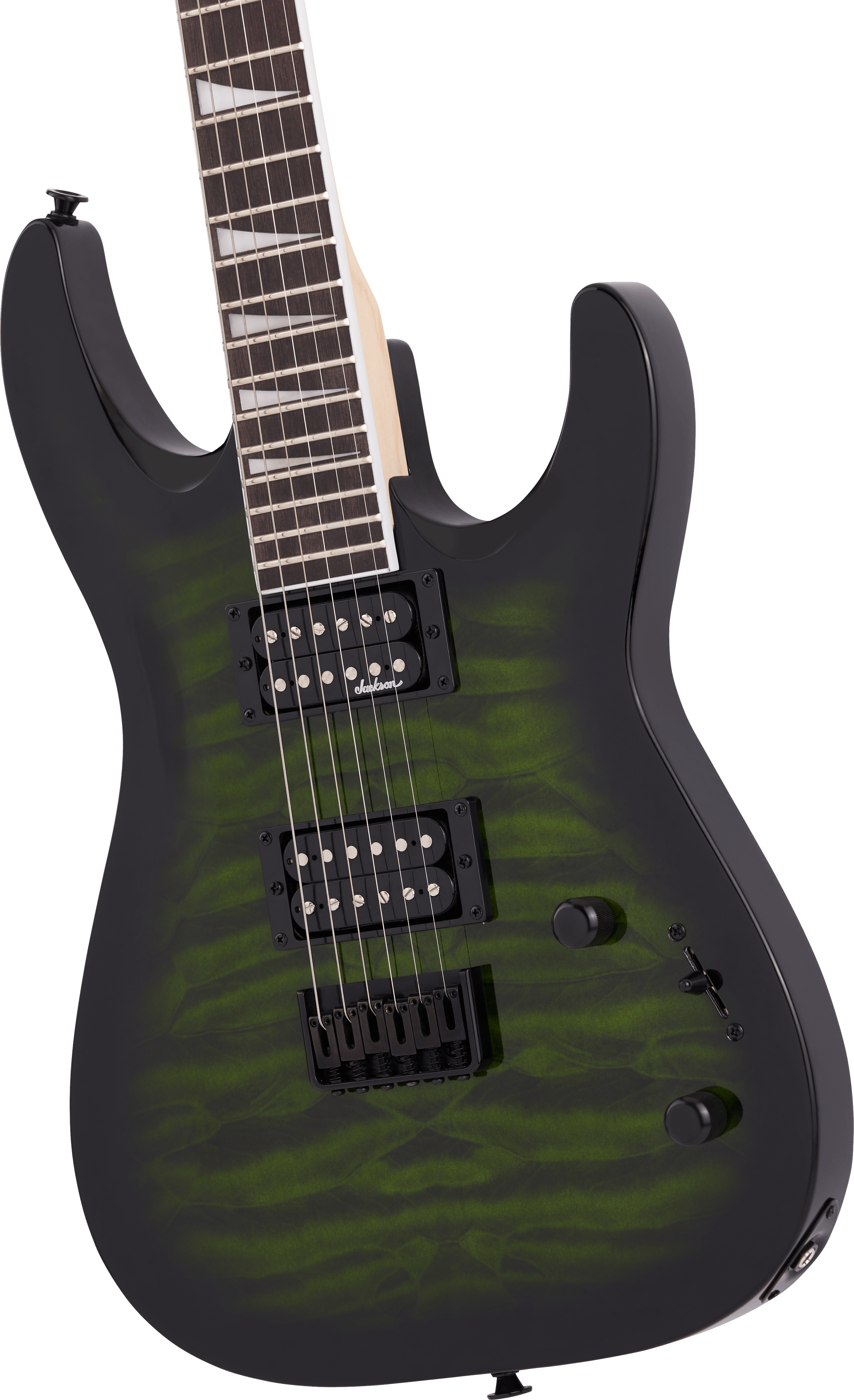 JS Series Dinky Arch Top JS32Q DKA HT Transparent Green Burst