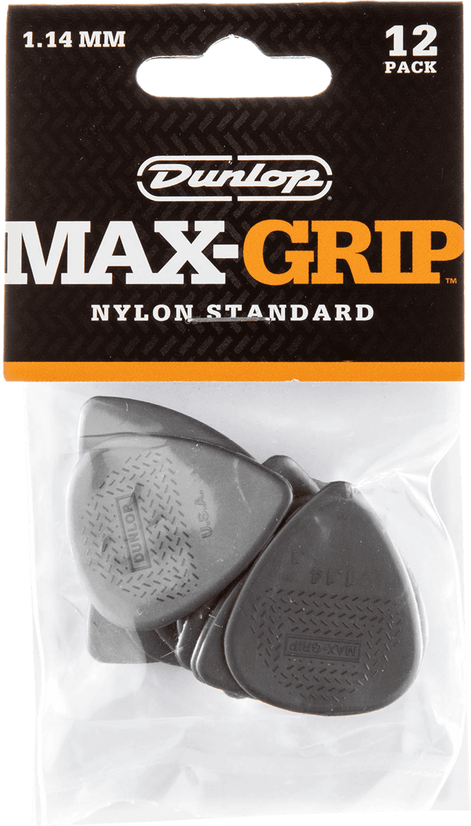 Nylon Max Grip Standard Picks, Player's Pack, 12 pcs., dark grey, 1.14 mm