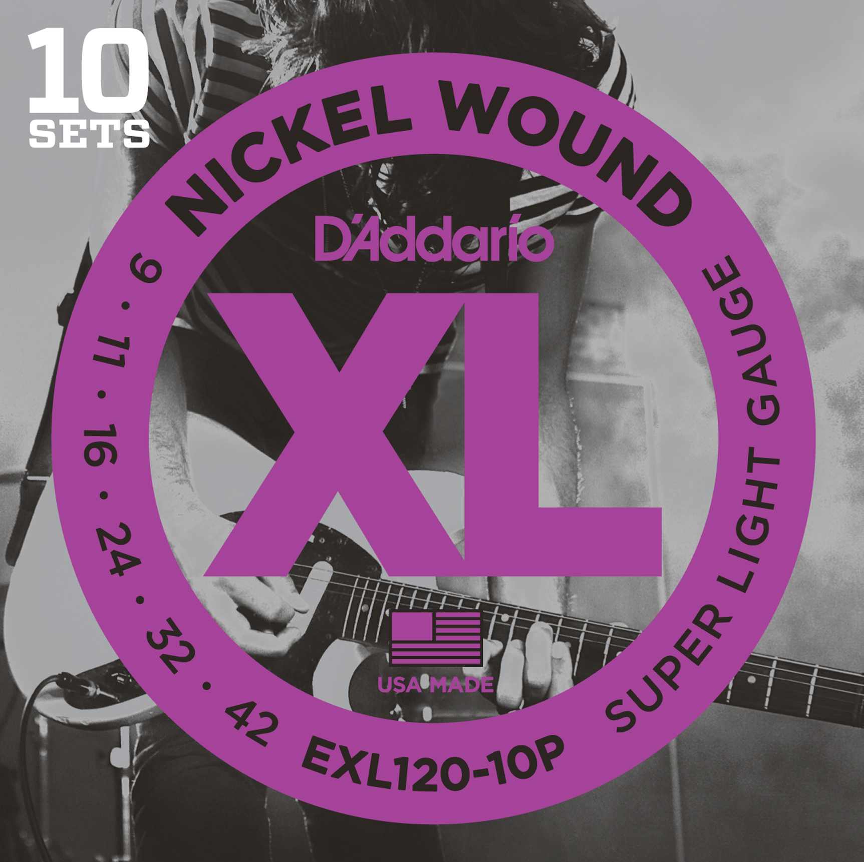 EXL 120-10P Nickel Wound Super Light 9-42 10er Pack