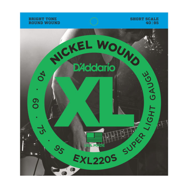 EXL220S nickel round wound, Short Scale short scale, 040.060.075.095