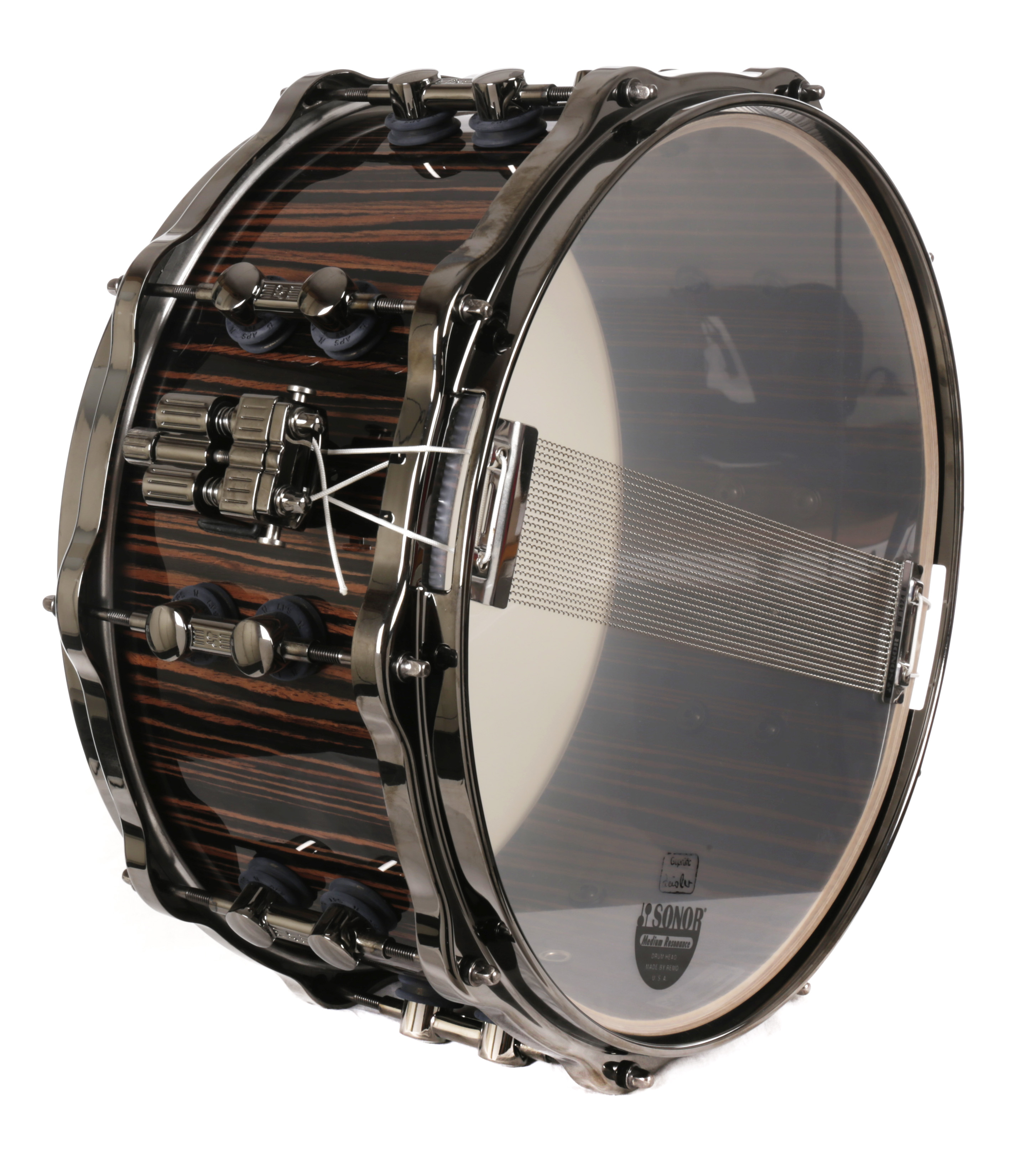 SQ2 Snare 14" x 6,5" Makassar Ebony Gloss / Black HW