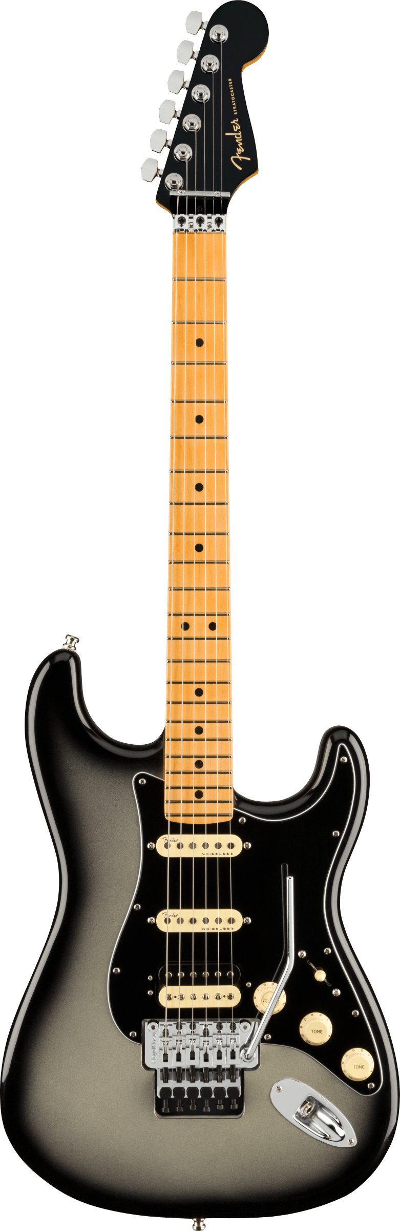 Ultra Luxe Stratocaster Floyd Rose HSS Maple Fingerboard, Silverburst