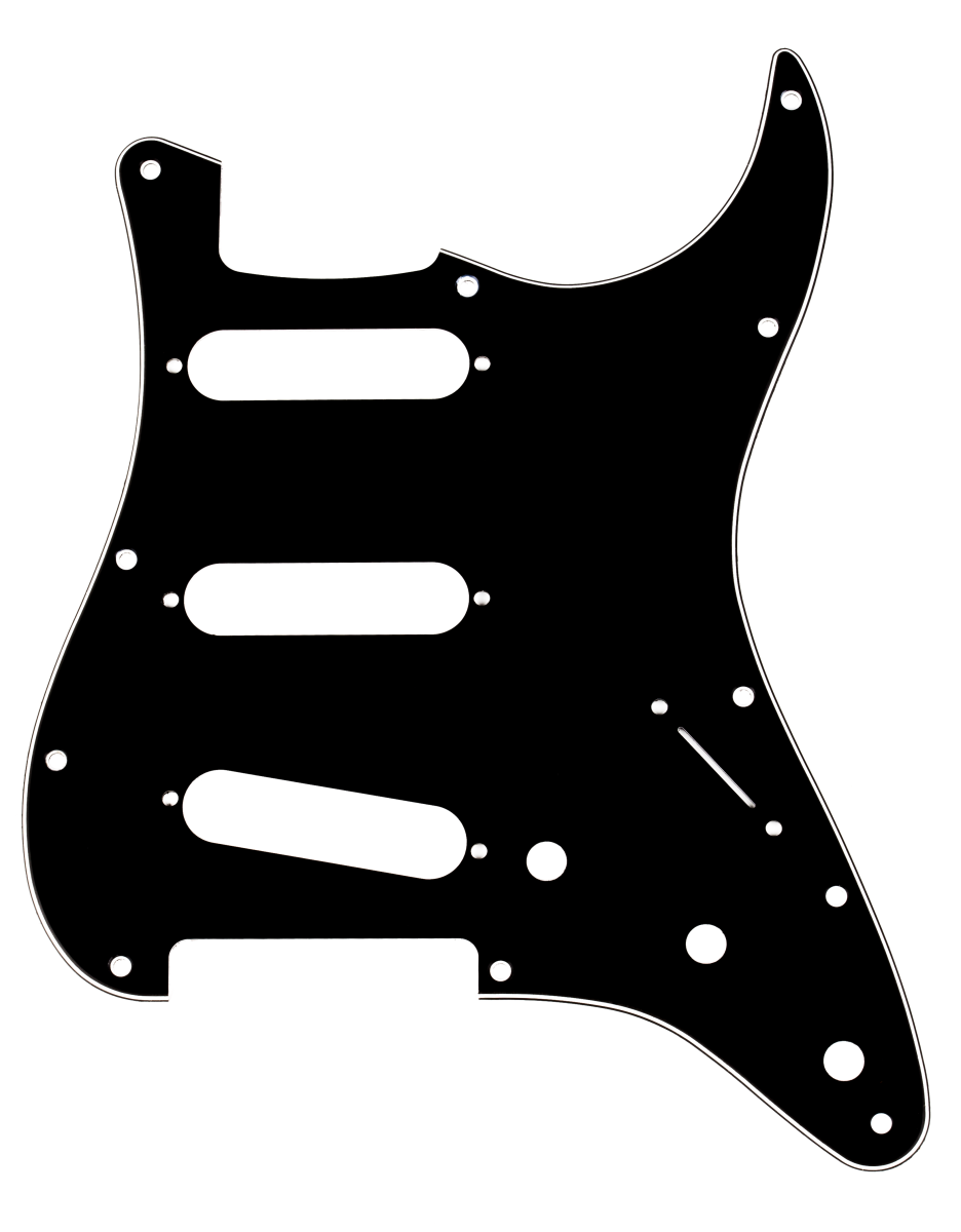 Pickguard Strat schwarz 11-Holes, SSS