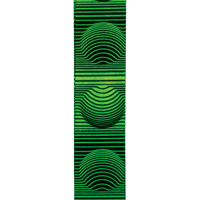 Polyester Guitar Strap, Optical Art, Green Orbs