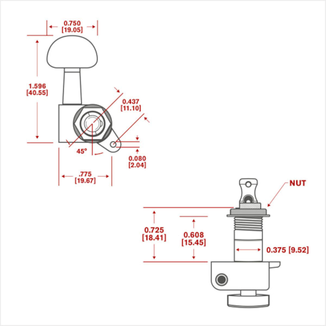 Auto-Trim Tuning Machines, 6 in-line