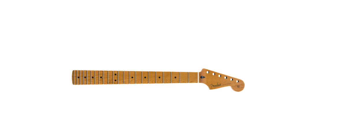 Roasted Maple Stratocaster® Neck 22 Jumbo Frets, 12", Maple, Flat Oval Shape