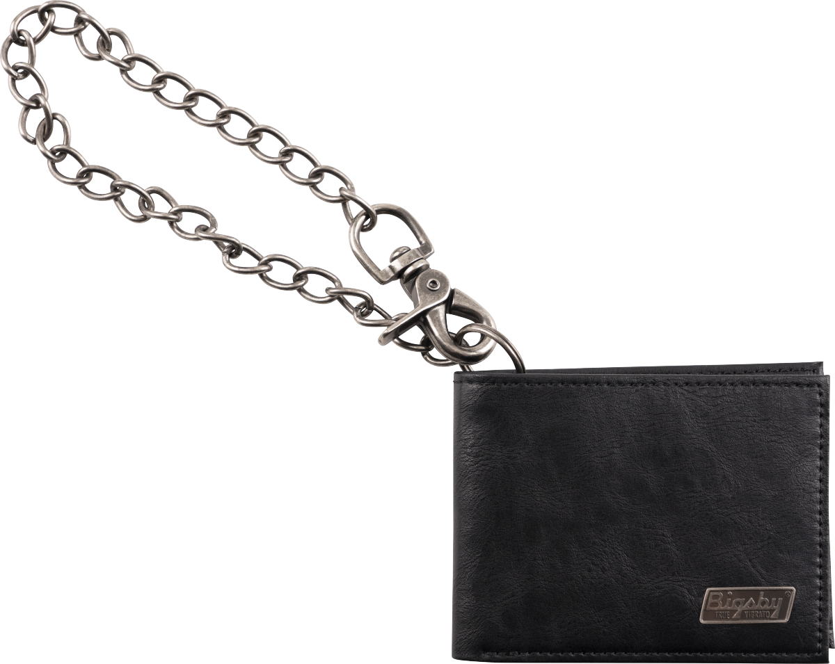 Limited Edition Leather Wallet mit Kette schwarz