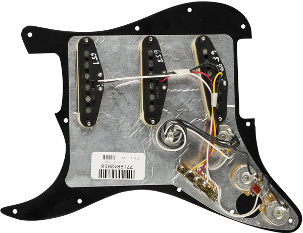 Pre-Wired Strat Pickguard, Tex-Mex Black