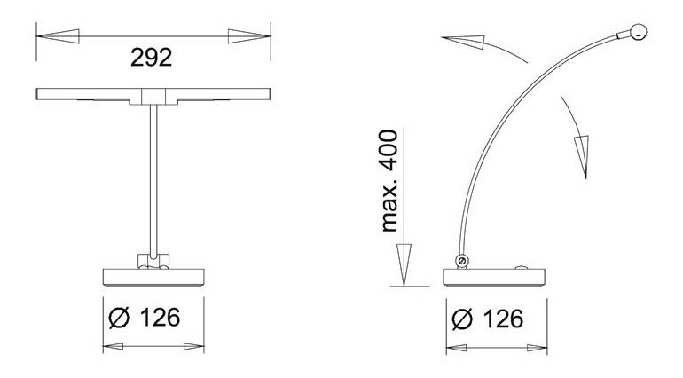 L3454-LED Digitalpiano-Leuchte, platin matt