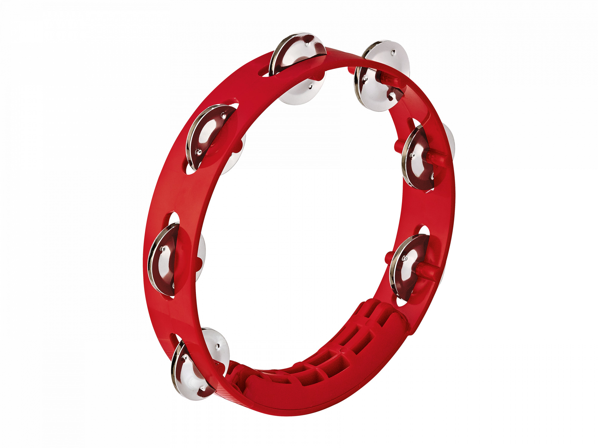 NINO49R Compact Molded ABS Tambourine - 8" rot