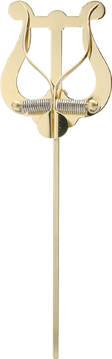 Marschgabel Messing gebogen mittlere Lyra, 2 Drücker, 16cm