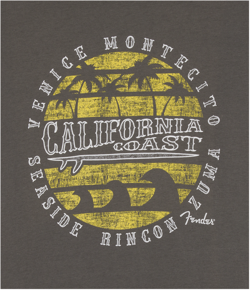 Cali Coastal Yellow Waves Men's T-Shirt, Gray Größe S