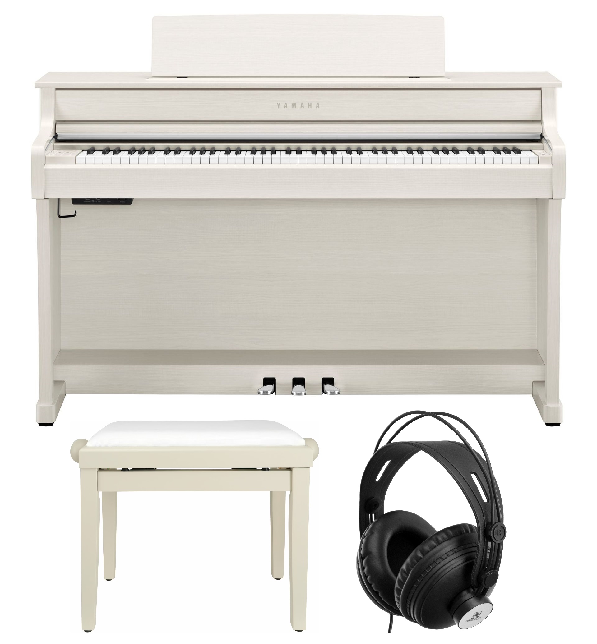 CLP-845 WB Set mit Klavierbank und Kofhörer Clavinova weiss birke