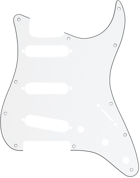 Pickguard Strat weiß 11-Holes, 3-lagig