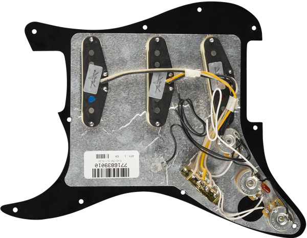 Pre-Wired Strat Pickguard, Custom Shop Texas Special Black