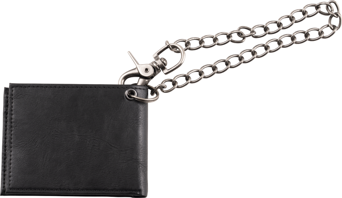 Limited Edition Leather Wallet mit Kette schwarz