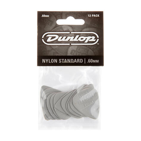 Nylon Standard Picks, light grey, 0.60 mm 12 pcs., Player's Pack