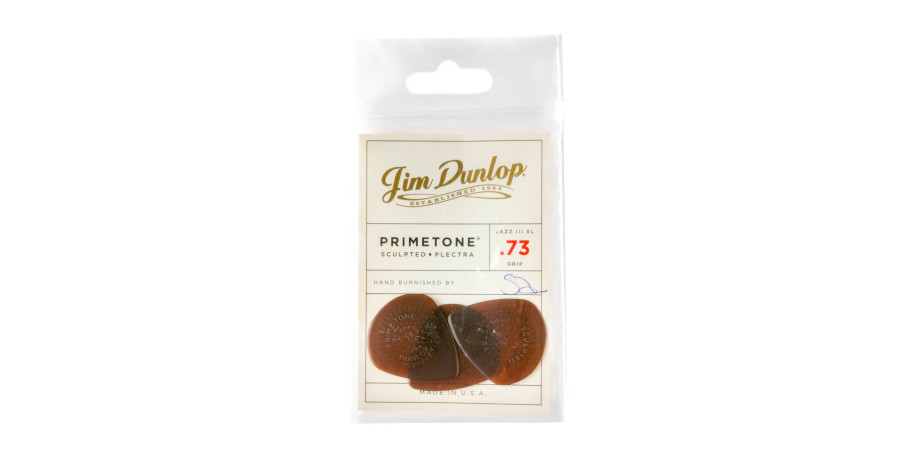 Dunlop Primetone Jazz III XL Picks, with Grip, Player's Pack, 3 pcs., brown, 0.73 mm