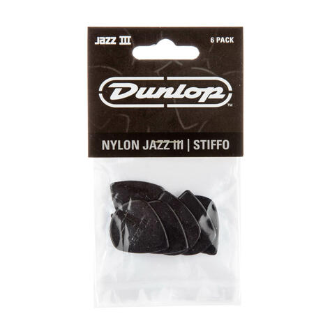 Stiffo Jazz III Picks, Player's Pack, 6 pcs., black, 1.38 mm