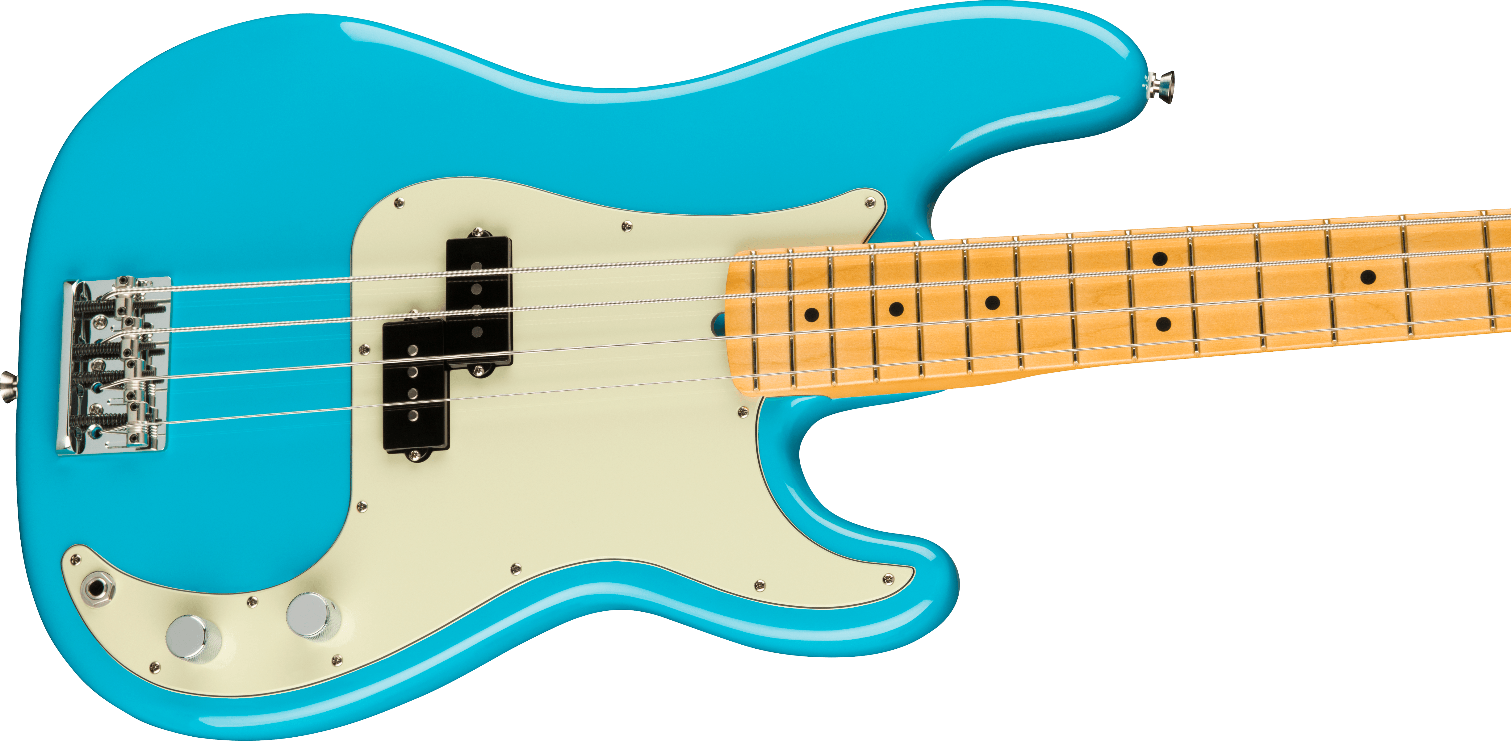 American Professional II Precision Bass Maple Fingerboard, Miami Blue