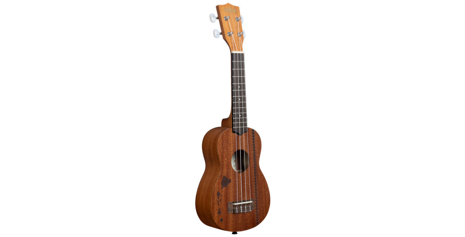 Satin Mahogany Soprano with Hawaiian Islands and Tattoo