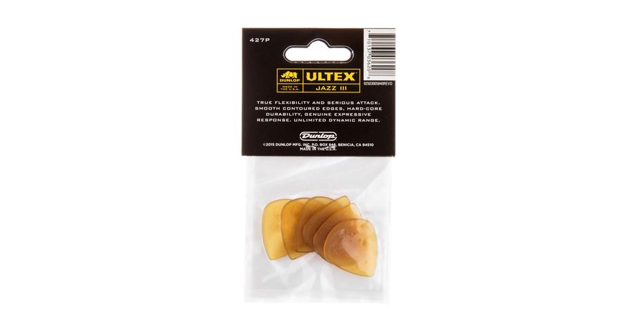 Ultex Jazz III Picks, Player's Pack 6 pcs., amber, 1.38 mm