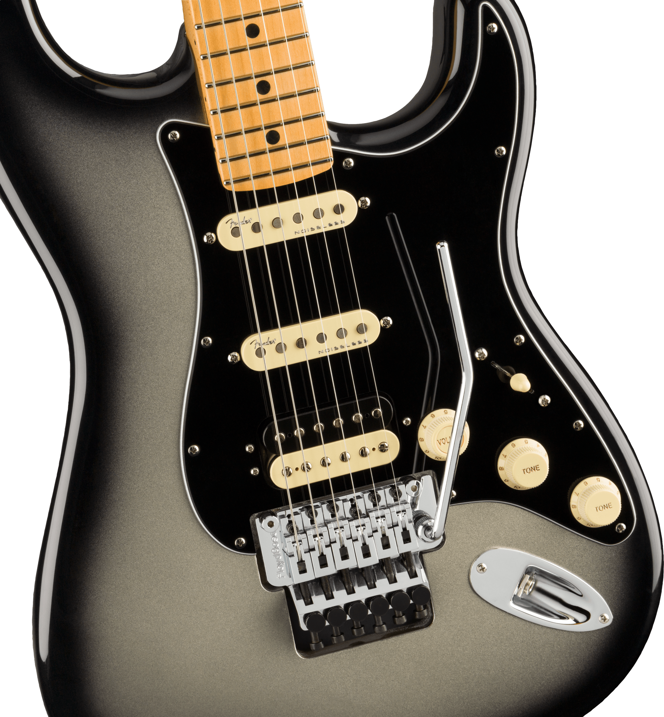 Ultra Luxe Stratocaster Floyd Rose HSS Maple Fingerboard, Silverburst