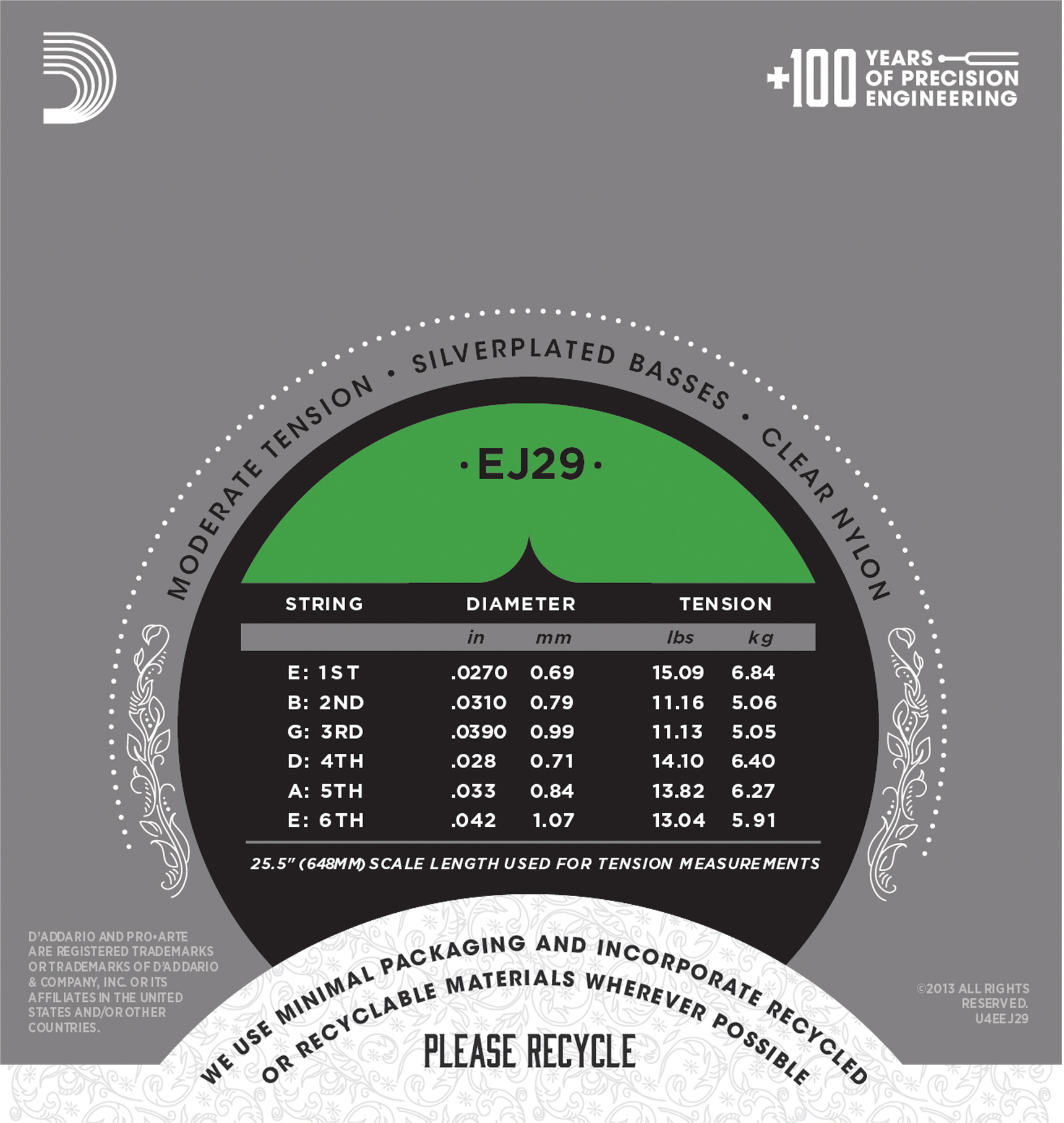 EJ29 Pro-Arté Rectified Trebles Moderate Tension