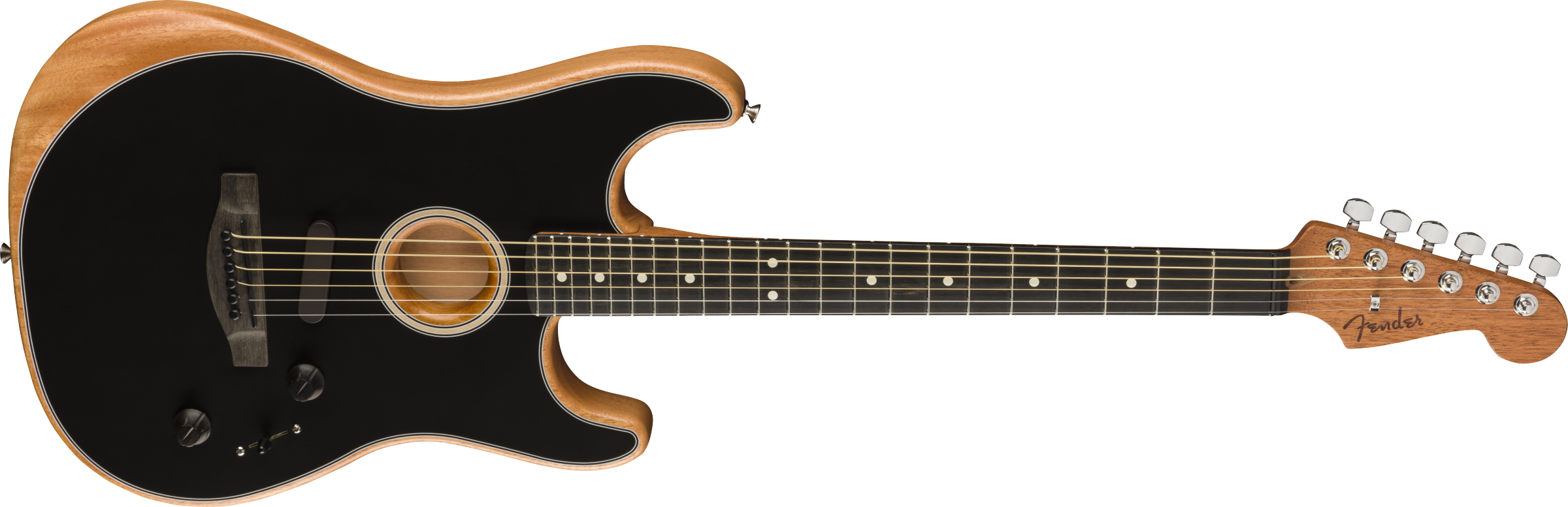 American Acoustasonic Strat black Ebony Griffbrett