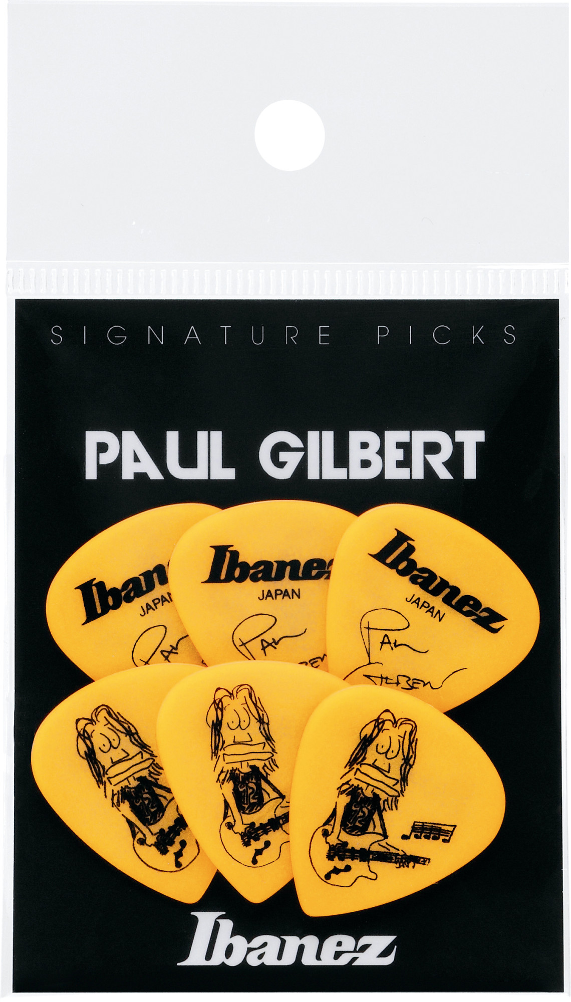 Plektren Signature Serie - Paul Gilbert 6 Stück gelb 1,0mm Heavy