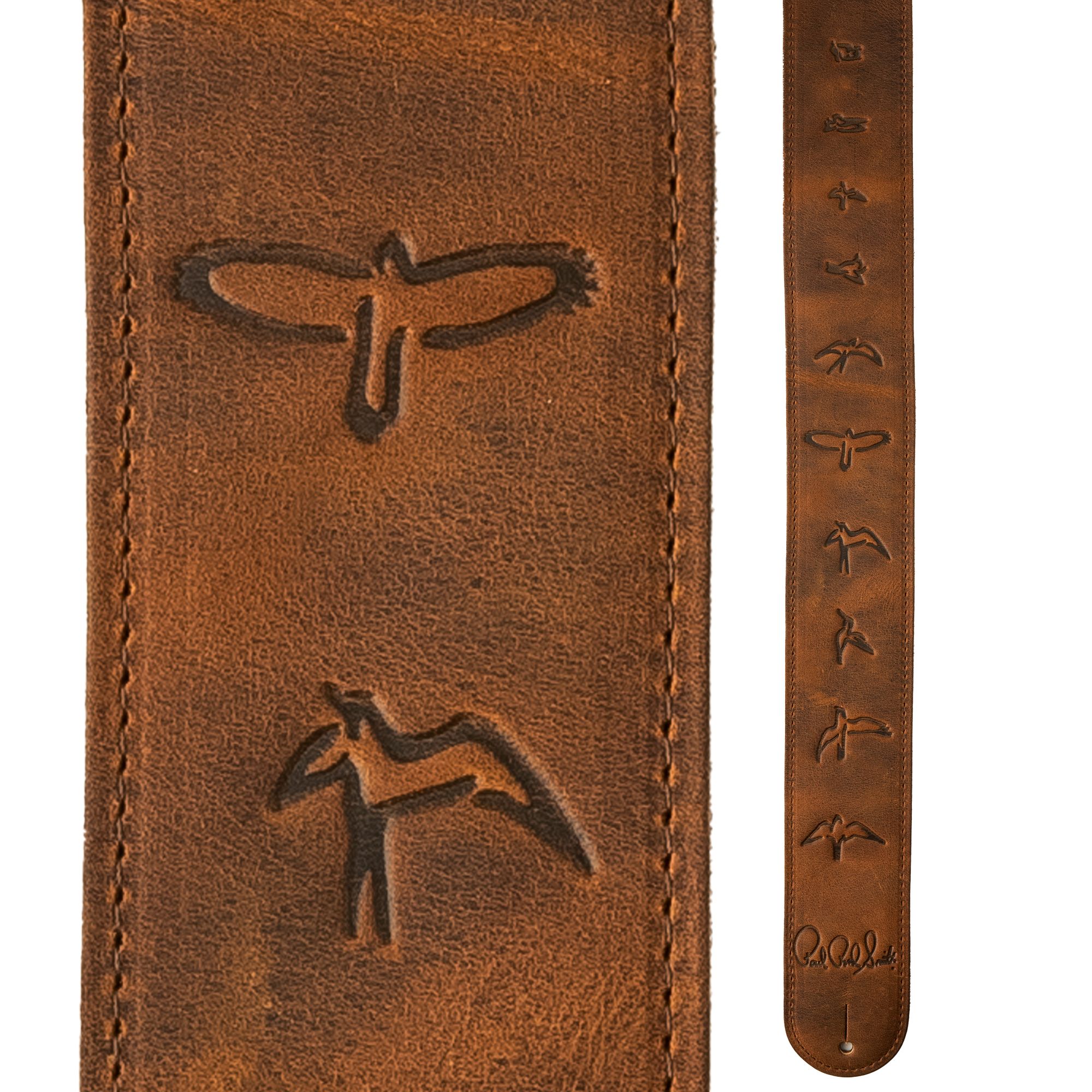 Leather Birds Strap, Distressed Brown