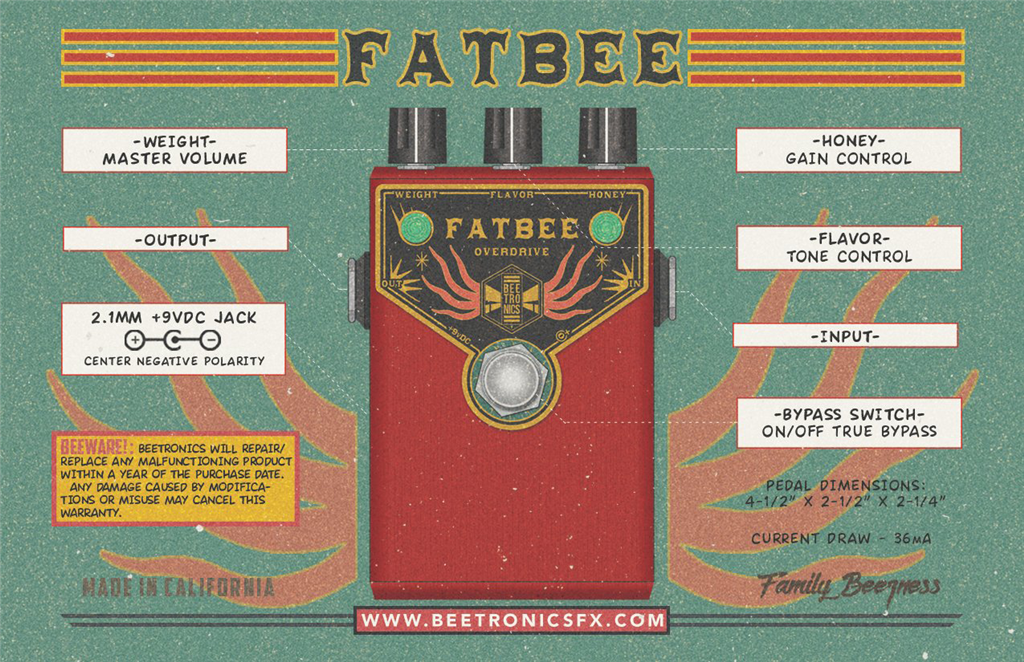 Fatbee JFET Overdrive FX Pedal