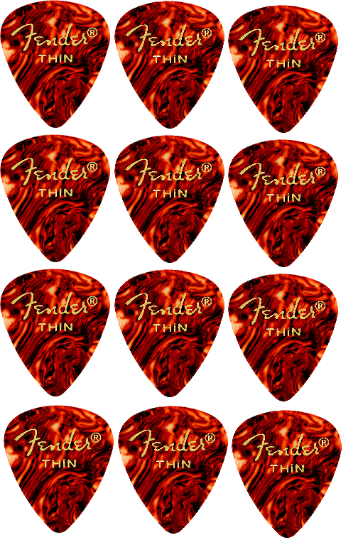 Picks 351 Shell thin 12er Set Classic Celloid