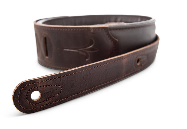 Spring Vine 2.5" Embroidered Leather Strap, Chocolate Brown 4124-25